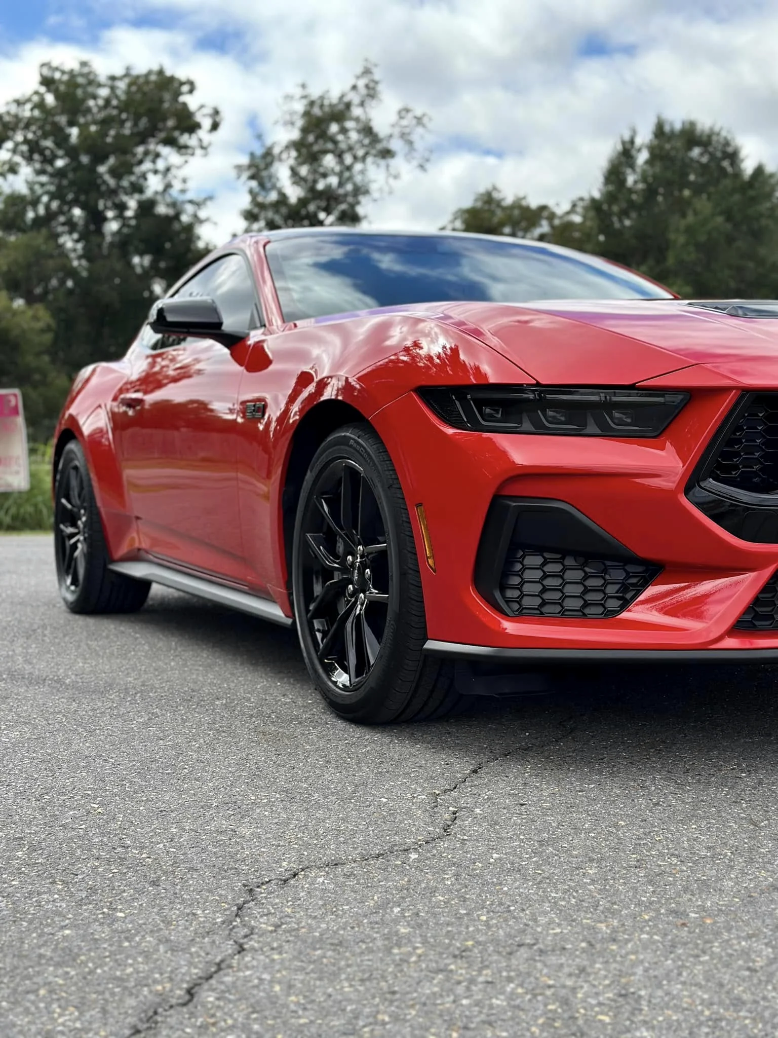 Red car with a polished finish